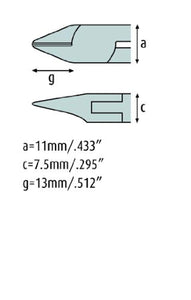 Side cutting pliers 5'' tapered head with relieved jaws, without bevel - for full flush cut - 3233HS22