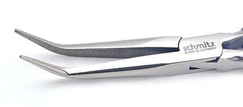 Snipe nose pliers 8'' bent, very long and strong, smooth jaws - With double leaf springs 4913HS22