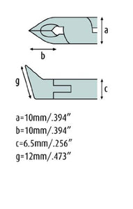 Oblique Cutter 4.3/4'' straight head with fine bevel ideal for horizontal and vertical use 3512HS22
