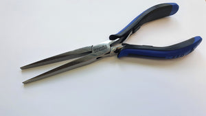 Flat Nose Pliers 8" straight, very long and strong, smooth jaws - NEW - With double leaf springs 4921HS22