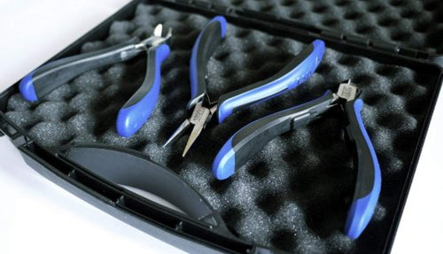 Pliers-Set - ESD-Tool Case with 3 pliers 3201HS22 & 3512HS22 & 4211HS22 - ESD-Dissipative 8483HS22