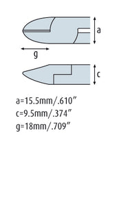 Side Cutter 6.1/4'' Tungsten-carbide tipped Heavy Duty halfoval head with bevel 1611BR72
