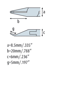 Oblique Tip Cutter 5.1/4'' very slim pointed jaws also for SMD Technology with fine bevel 3542HS22