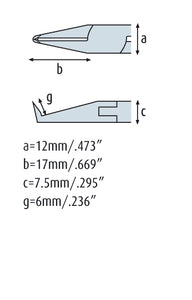 Front Angle Angle Cutter 5.1/2'' strong jaws with fine bevel, cuts flush in front of components 3562-SHS22